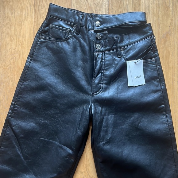 AGOLDE Broken Waistband Leather Pants - Picture 5 of 7
